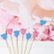 Baby Gender Reveal Cocktail Picks Boy or Girl Theme Decor Long Toothpicks Fruit Sticks Skewers for Appetizer Charcuterie Food Sandwich, Baby Shower Decorations Themed Party Supplies